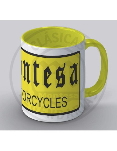 Motocicletes Taza ceràmica Montesa, aixó i interior groc