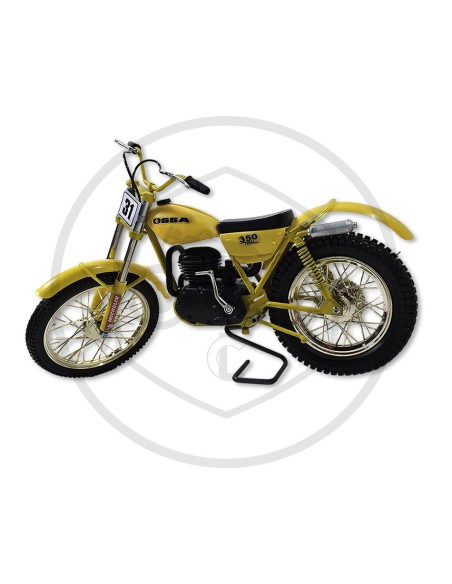 Maqueta replica moto Ossa Trial 350 TR80 amarilla escala 1:6 ref.11116