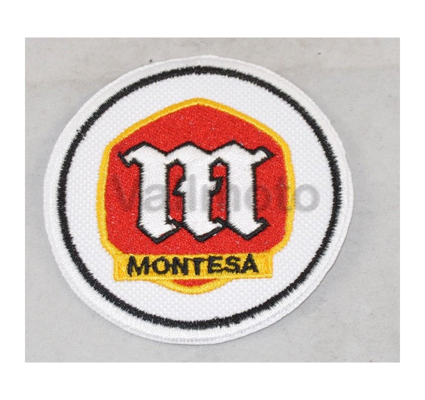 Parche Bordado Logo Montesa en blanco, Thermoadhesivo