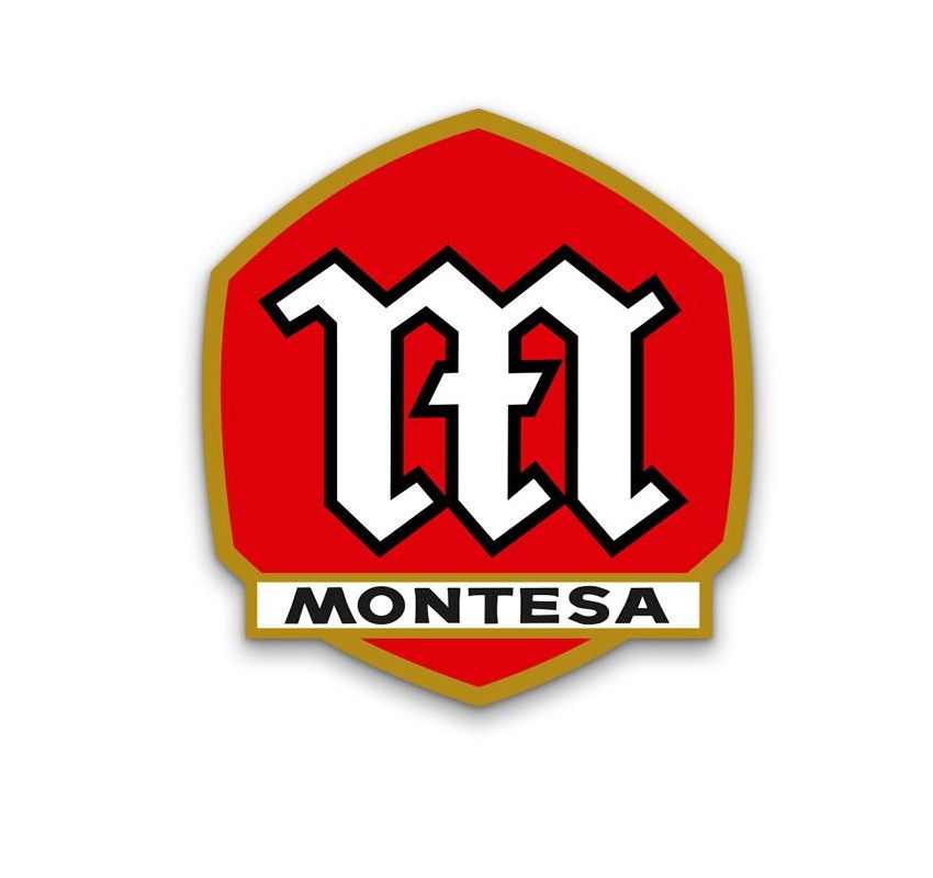 Anagrama logotipo escudo Montesa oro y rojo clasico Ref. AML-01018