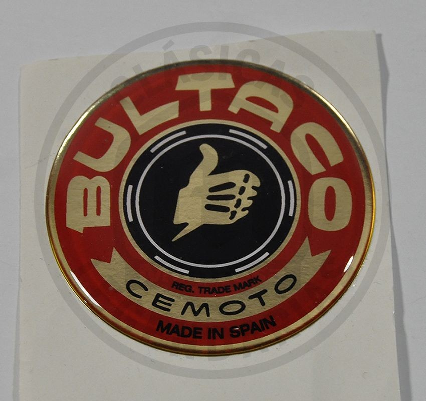 Anagrama Logo Deposito Resina Bultaco Oro y Rojo ref. BU010002