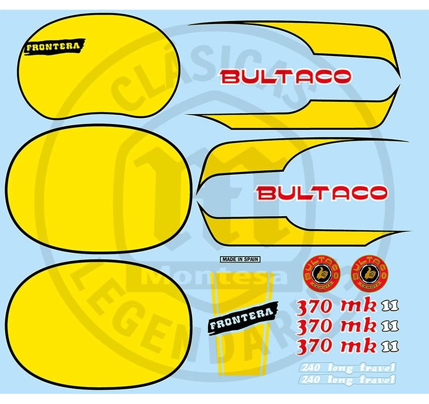 Juego Completo adhesivos Bultaco Frontera MK11 370 Ref.21520001