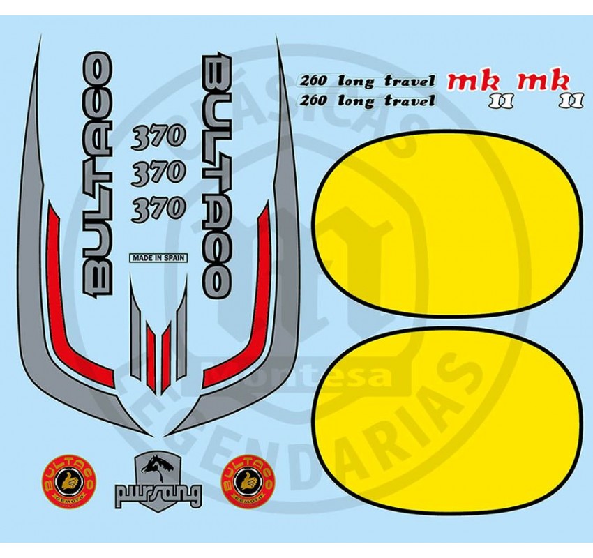 Juego Completo adhesivos Bultaco Pursang MK11 370 Ref.20720001