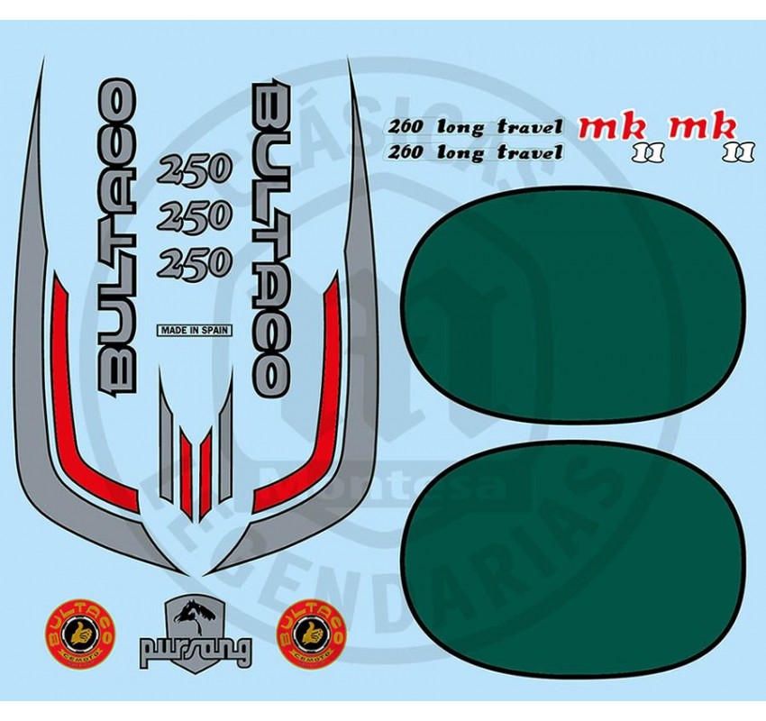 Juego Completo adhesivos Bultaco Pursang MK11 370 Ref.20720001