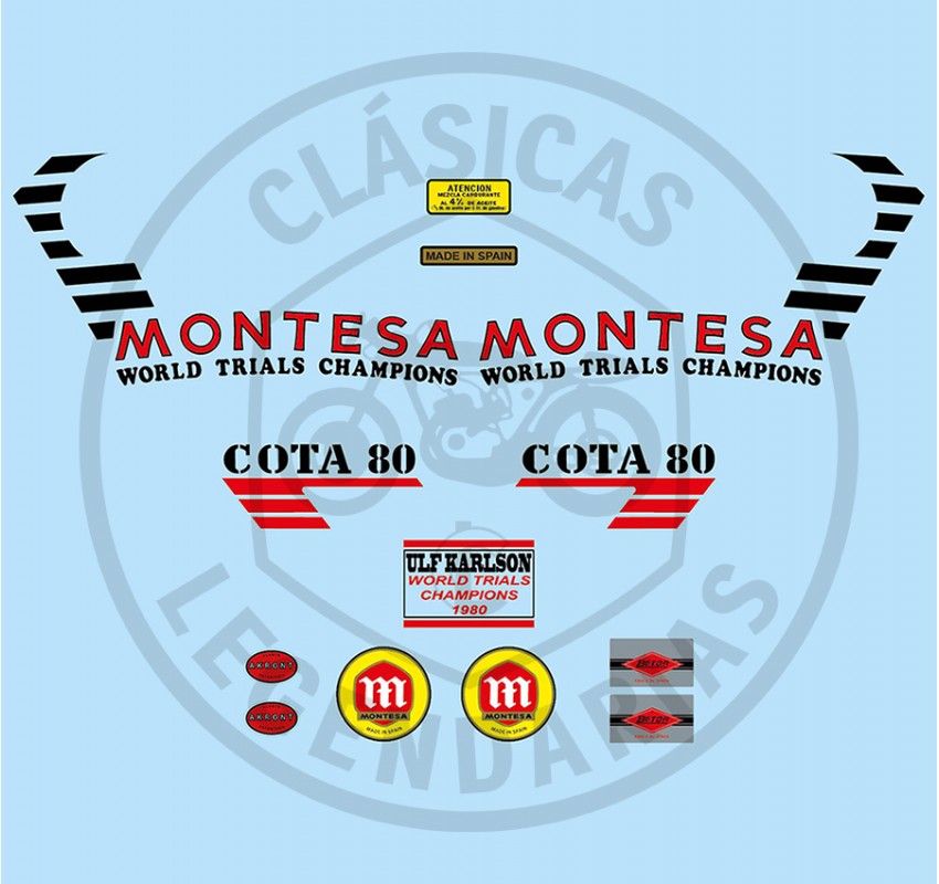 kit anagramas adhesivos Montesa Cota 80 BLANCA ref.2820448011