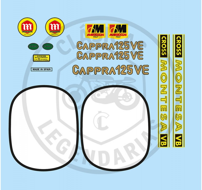 Anagramas adhesivos Cappra 125 VE Kit Ref.382006104
