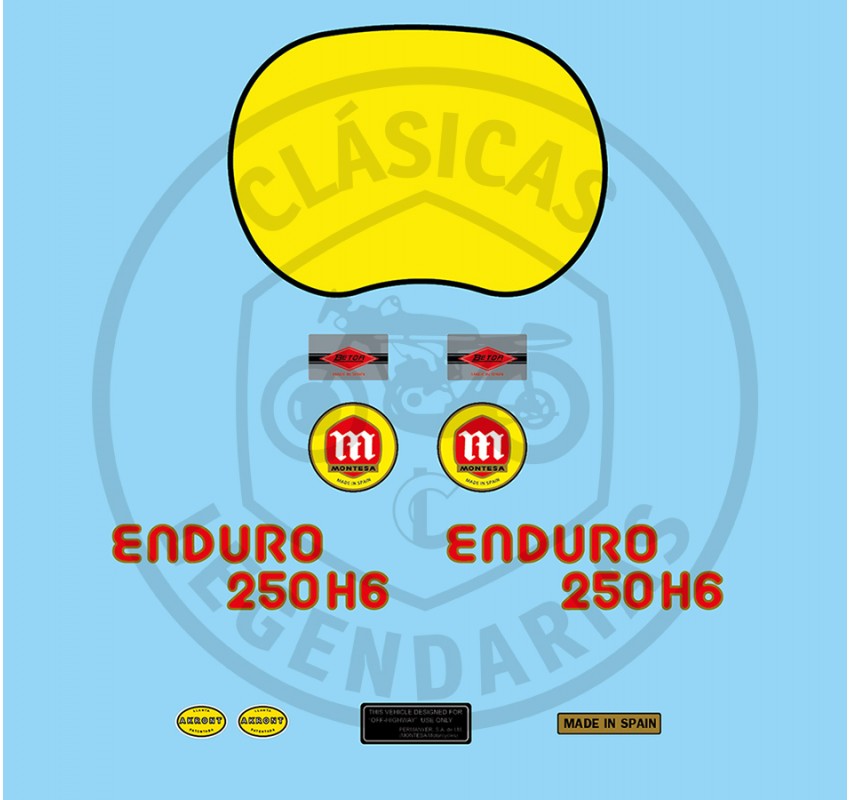 Anagramas montesa Enduro 250 H6 ref.15021