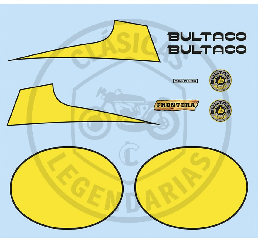 Kit de graficos o anagramas adhesivos Bultaco Frontera Mk9 360 1975