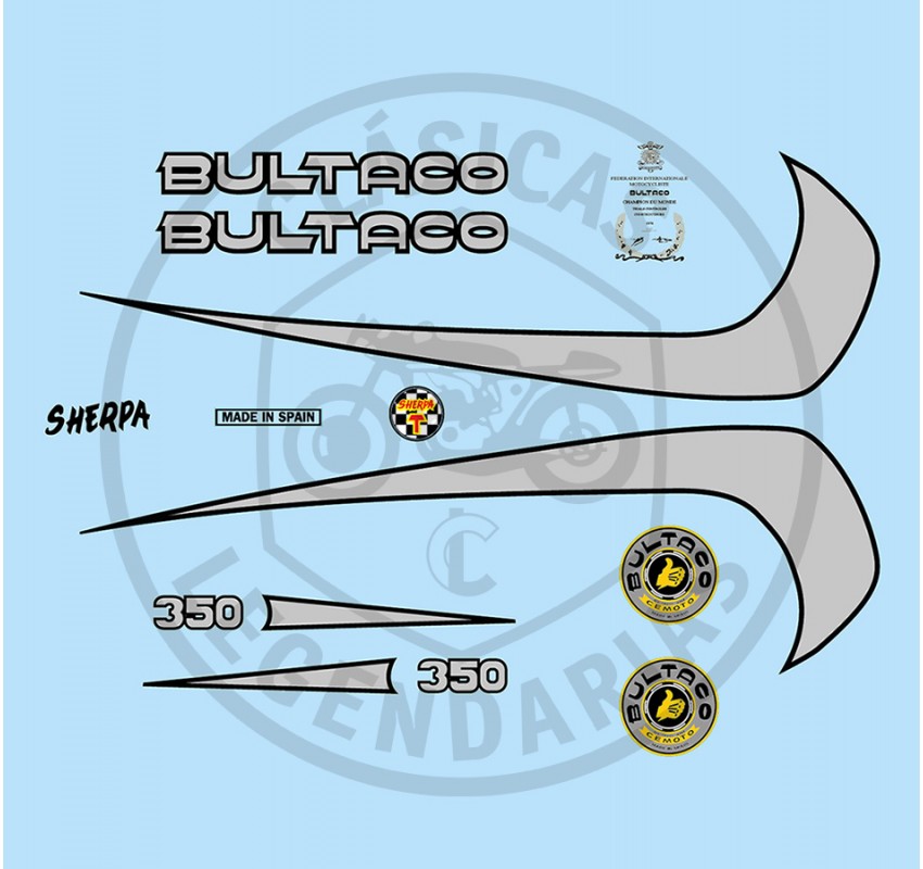 Kit of adhesive anagrams Bultaco Sherpa T 350 mod.199