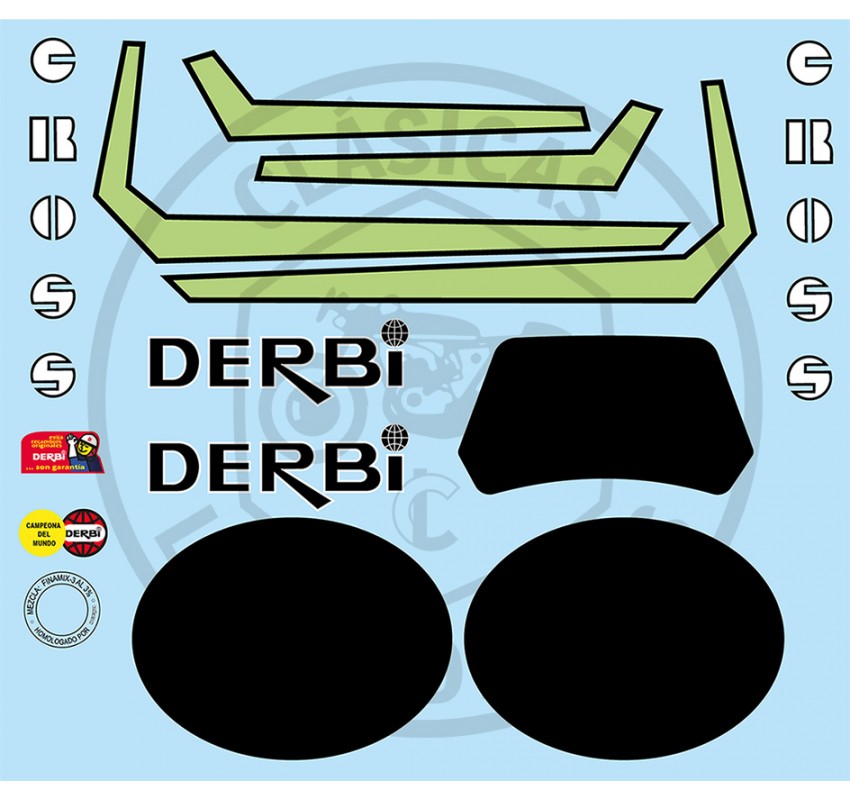 Kit anagramas adhesivos Derbi YUMBO CX ref.DE00121001
