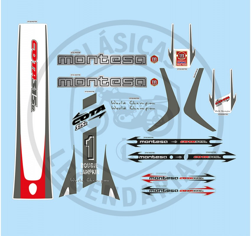Montesa Cota 315R 2004 adhesive anagrams stickers kit ref.K87134NN377001