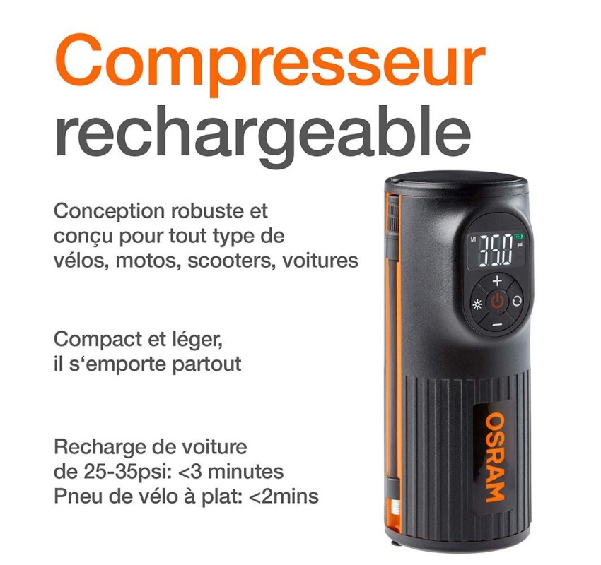 Compressor portàtil recarregable nanòmetre osram ref.SF0101010