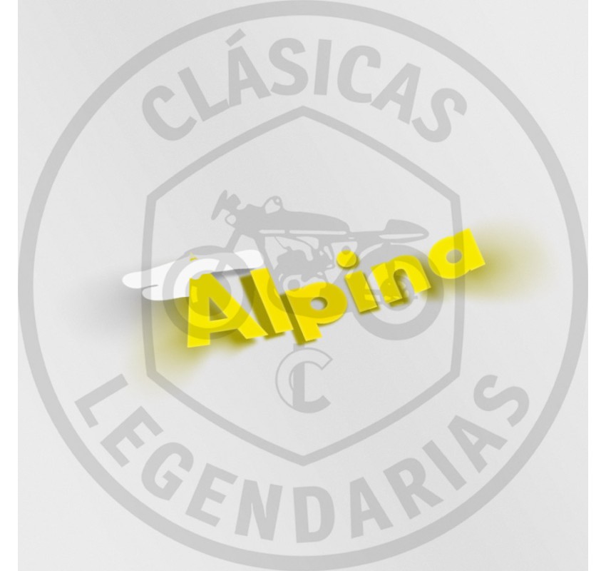 Anagrama adhesivo Bultaco Alpina amarillo ref.BU11510101