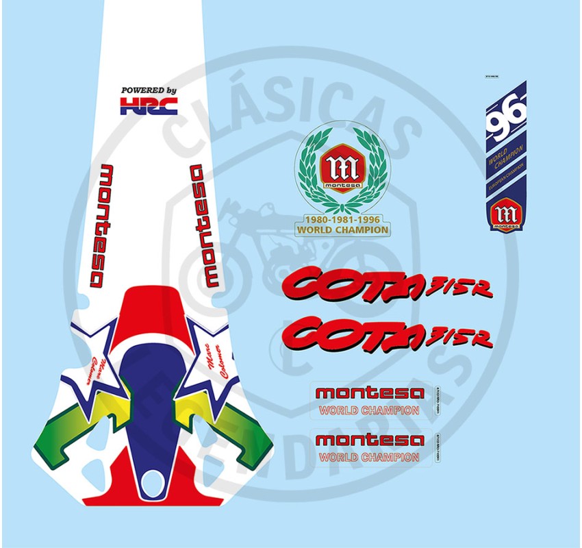 Set of stickers Montesa Cota 315R 1996 Marc Colomer ref.K87130NN37001