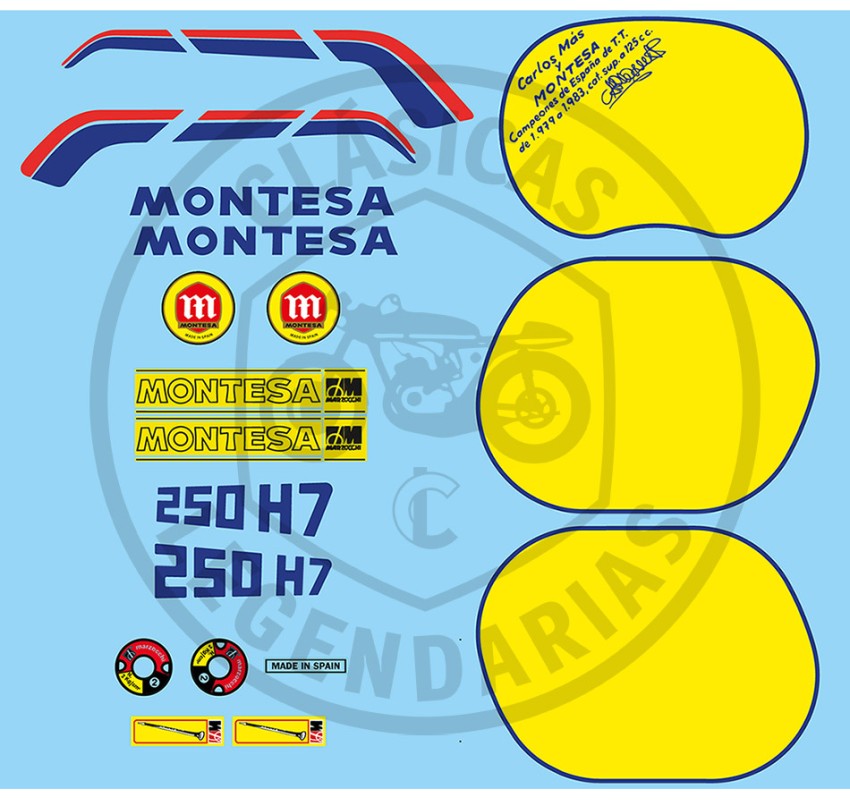 Montesa Enduro 250 H7 adhesive anagrams kit with signature ref.672044291