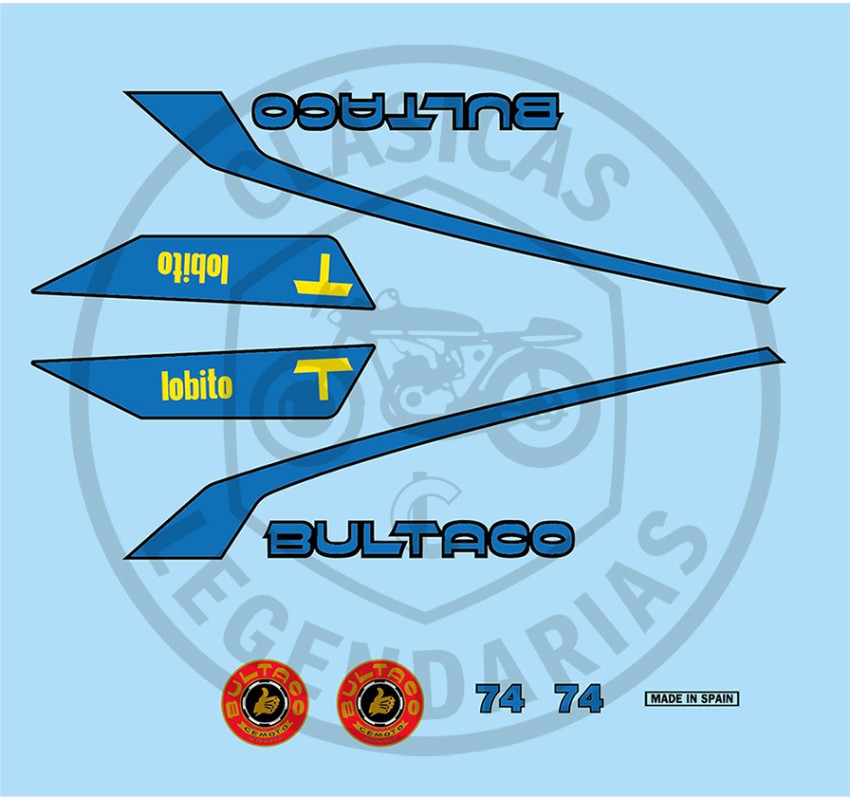 Complete set of Bultaco Lobito 74 stickers Ref.BU15520001