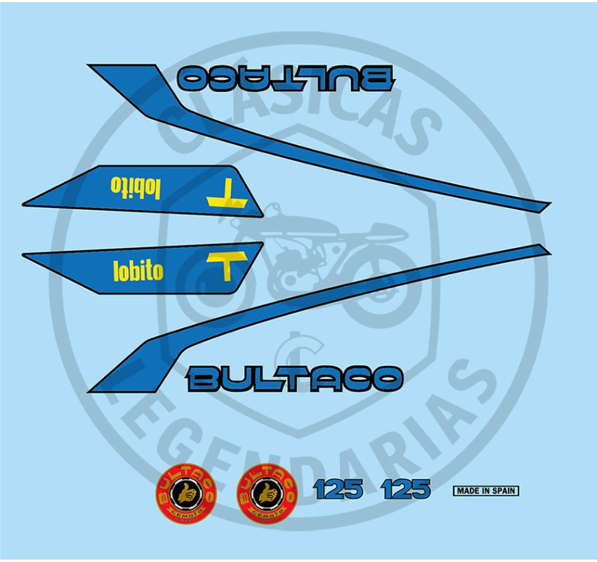 Complete set of Bultaco Lobito 125 stickers Ref.BU15520021