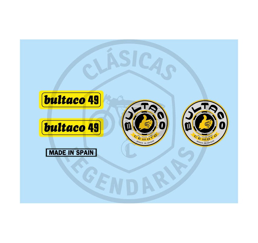 Juego anagramas adhesivos Bultaco 49 ref.BU60010001