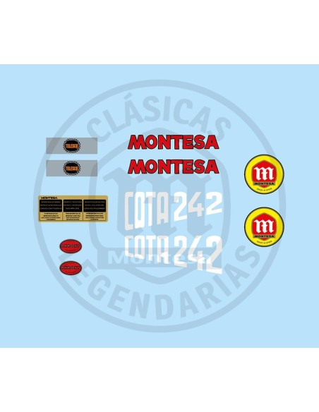 adhesive anagrams kit for Montesa Cota 242 motorcycle