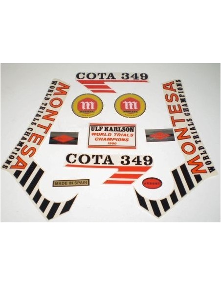 juego completo  de anagramas adhesivos Montesa Cota 349