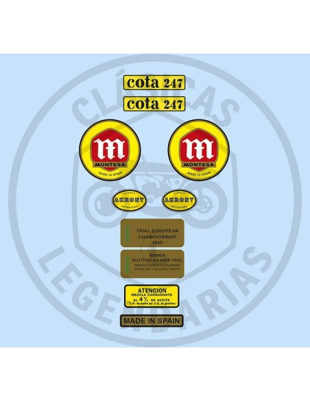 Juego anagramas adhesivos Montesa Cota 247 Mk3