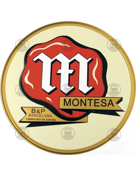 Placa decorativa vintage, decoracion de garajes, Logo Montesa Brio