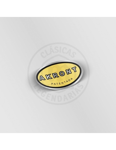 Adhesivo o anagrama akront color amarillo