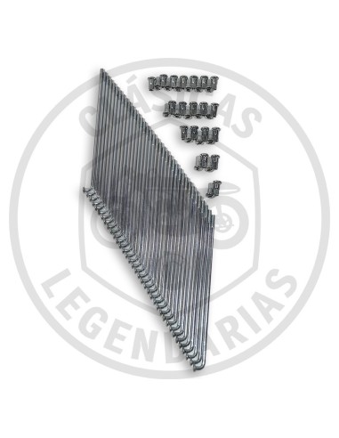 Radios rueda trasera Bultaco Alpina 250 ACERO INOXIDABLE ref.134050021