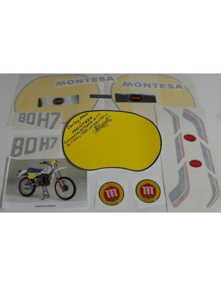 Complete set of adhesives Montesa Enduro 80 H7 of the year 1982