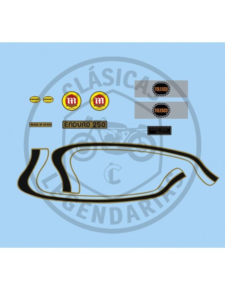 Anagramas montesa Enduro 250 año 1974 ref.1502