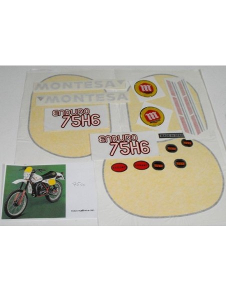 Juego completo de adhesivos Montesa Enduro 75 H6 del año 1981