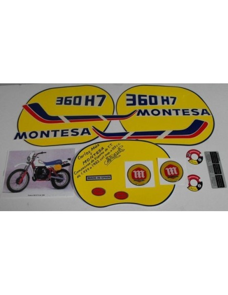 Juego completo de adhesivos Montesa Enduro 360 H7 del año 1984