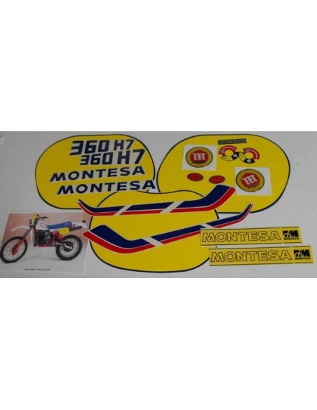 Juego completo de adhesivos Montesa Enduro 360 H7 del año 1984