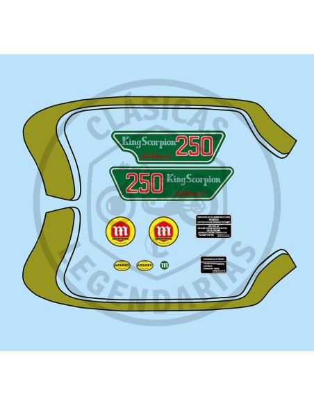 Kit Montesa King Scorpion 250 adhesive anagrams stickers green ref. 151201