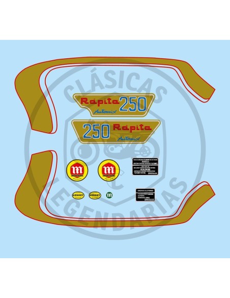 Kit anagrames adhesius Montesa Rapita 250cc Automix ref.1513